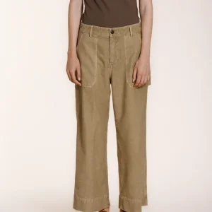 Dallas Wide Damen Cargo Hose aus Flammgarn-Baumwolle straight fit