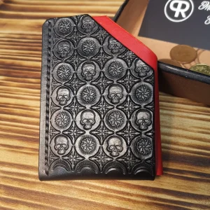 Kartenetui Skulls Black & Red