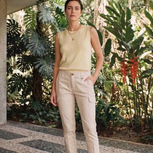 Chile City Damen Cargohose aus Stretch-Gabardine slim fit