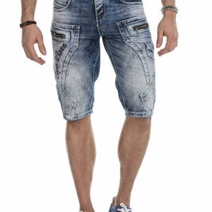 CK101 Herren Capri Shorts mit trendigen Ziernähten