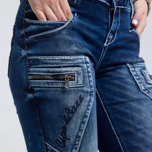 WD200B Damen bequeme Jeans mit niedriger Taille in Skinny Fİt
